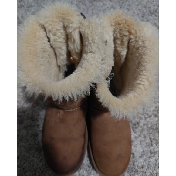 UGG metro short bow Chestnut Boots SZ 6 - Picture 8 of 14